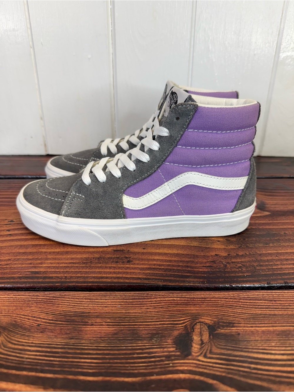 Vans Sk8-Hi Sneakers – Gray/Purple – Women’s 7.5 / Men’s 6